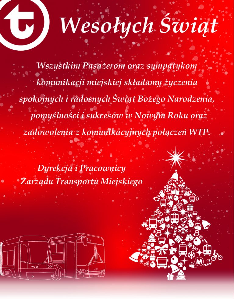 Życzenia na Boże Narodzenie od Zarządu Transportu Miejskiego