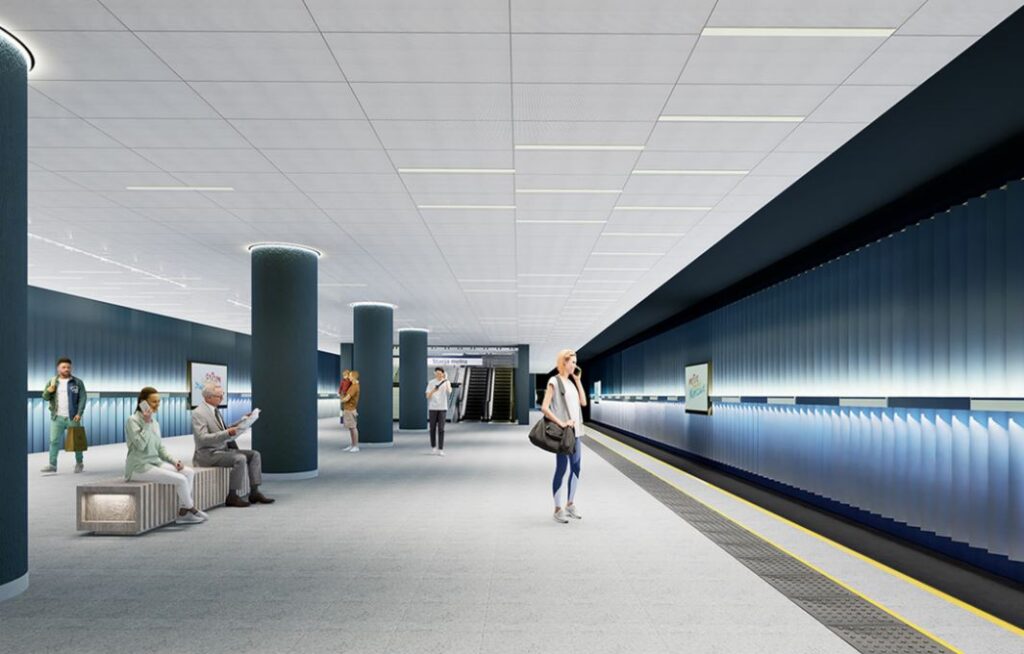 projekt stacji trzeciej linii metra